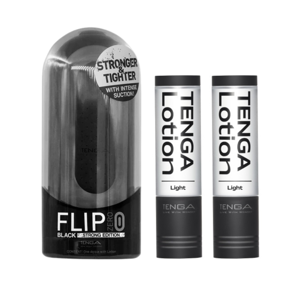 TENGA FLIP 0 (ZERO) 黑色 + 2 Hole lotion (黑)