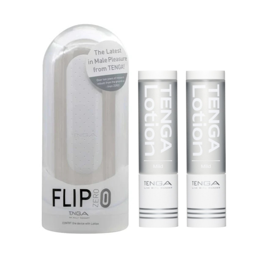 TENGA FLIP 0 (ZERO) 白色 + 2 Hole lotion (白)