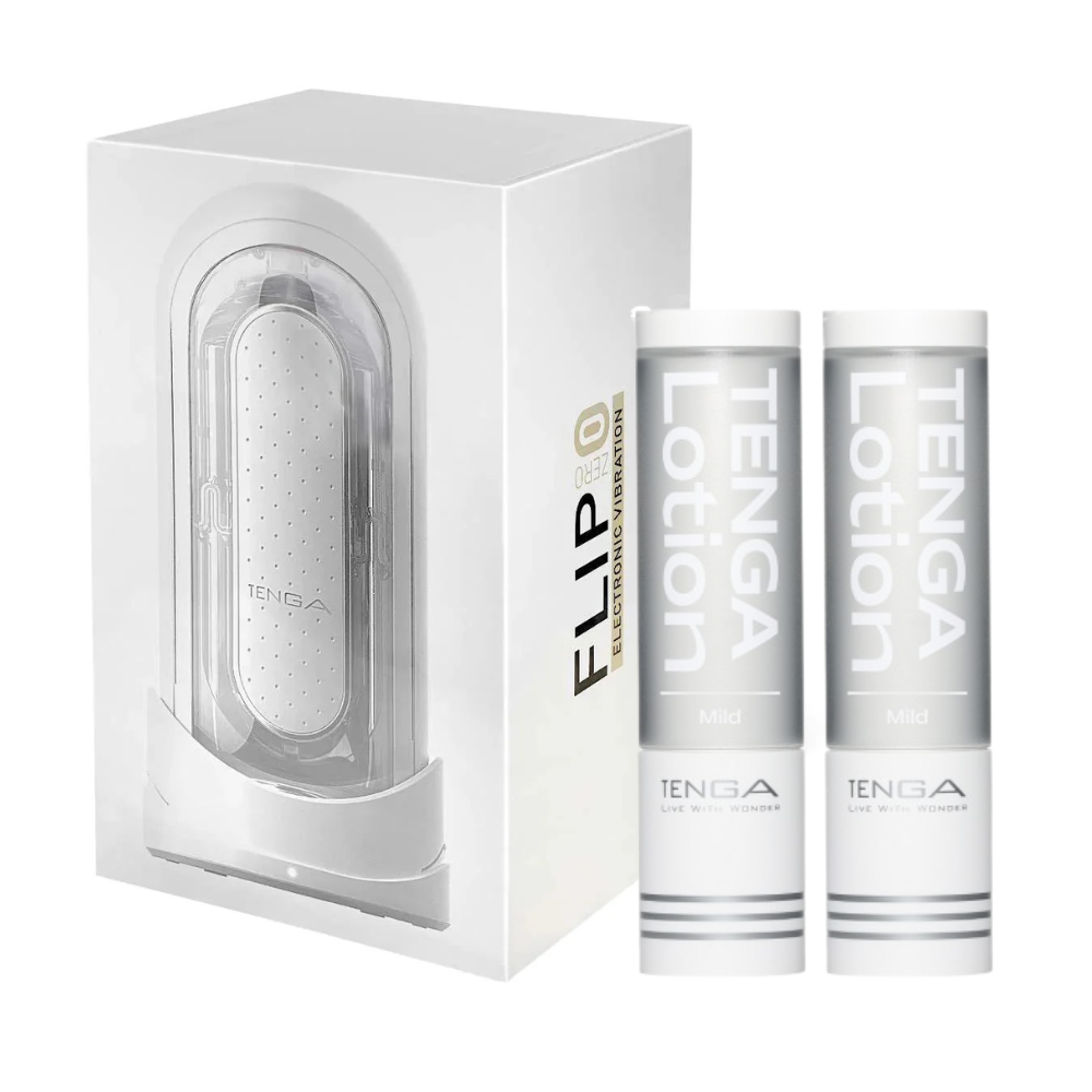 TENGA FLIP 0 (ZERO) 白色電動版 + 2 Hole lotion (白)